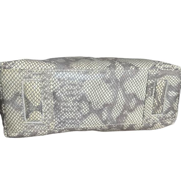 Vintage Tignanello leather handbag shoulder bagcream and brown snakeskin print - Picture 5 of 11